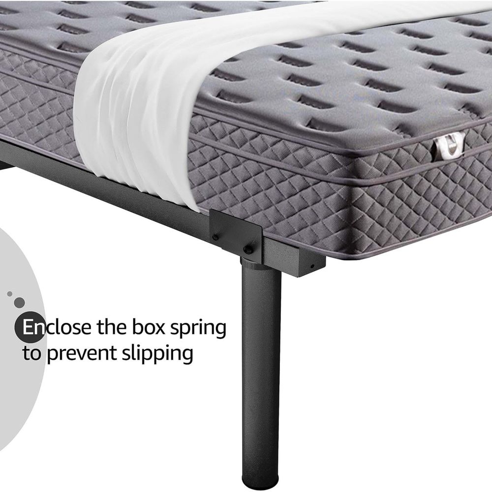 JOM Metal Bed Frame Queen Size - 14 Inch Rails Bedframe for Box Spring - Picture 6 of 7